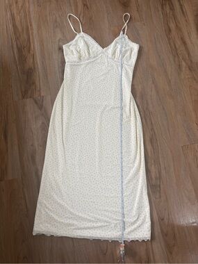 Abound Cream Maxi Slip Dress with Tiny Yellow Floral Print